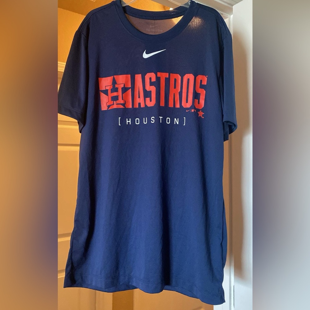 Nike Astros Navy and Orange T-Shirt